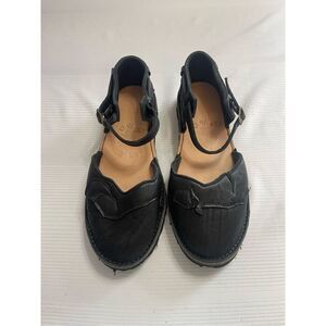 Those Shoes Black Leather Sling Back Mary Jane Shoes Size 9